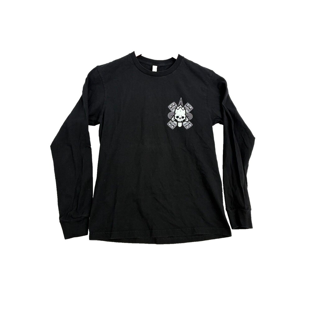 Border X Skull Graphic T Shirt Mens Small Black Long Sleeve Ideal T Next Level